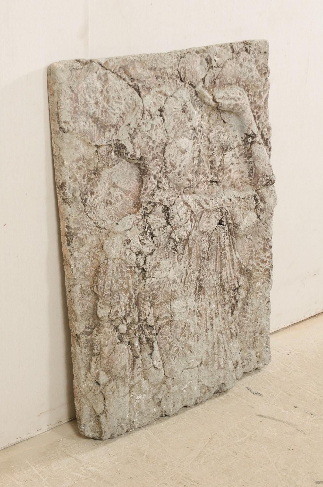 Wall Plaque of Female Figure with Great Texture and Patina, Mid-20th Century 2