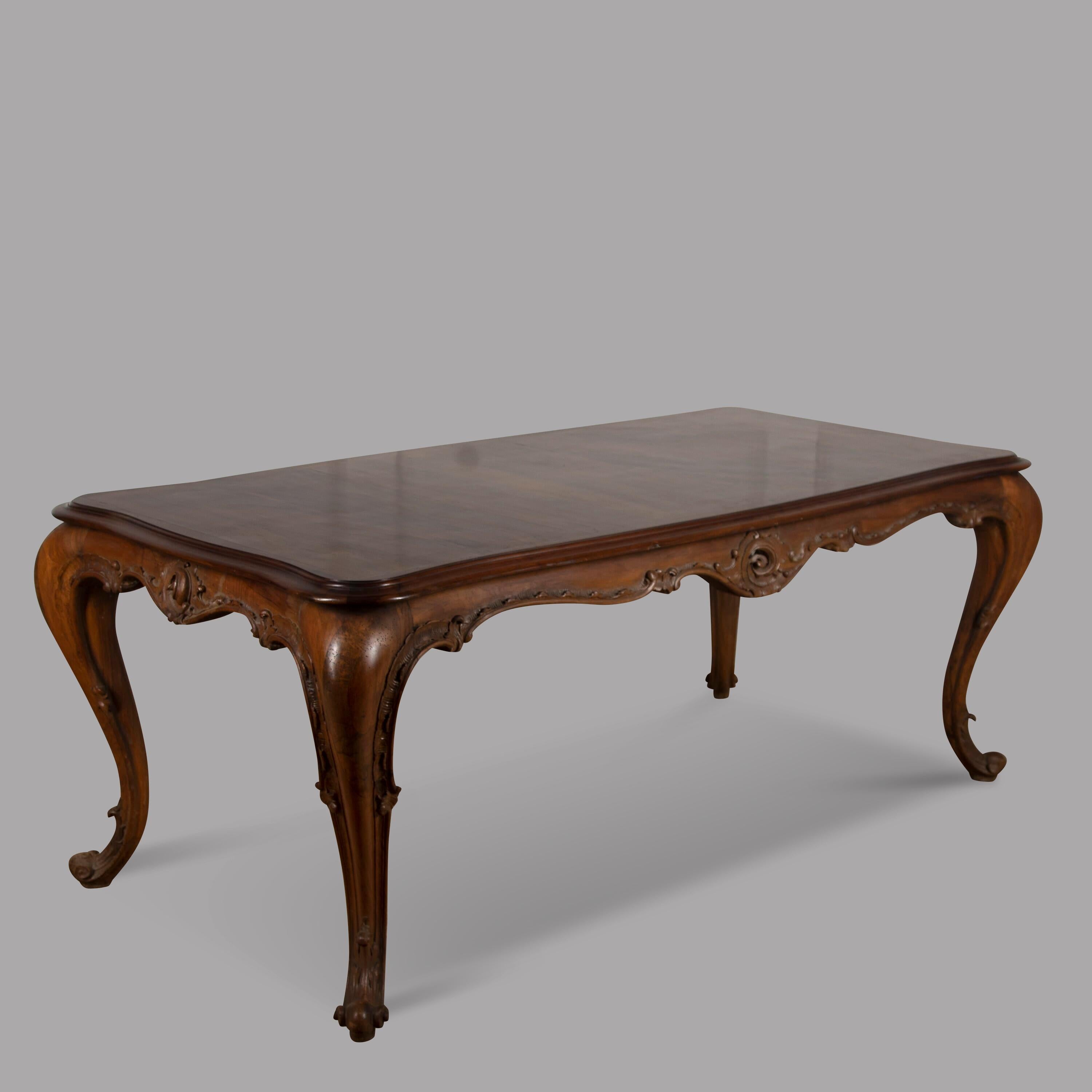 Louis XVI Italian Walnut Dining / Kitchen / Hall Table