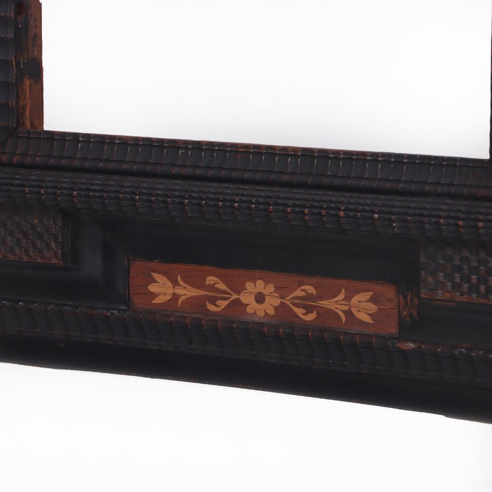 Inlay Dutch partial ebonized and inlaid picture frame or mirror frame C 1850.