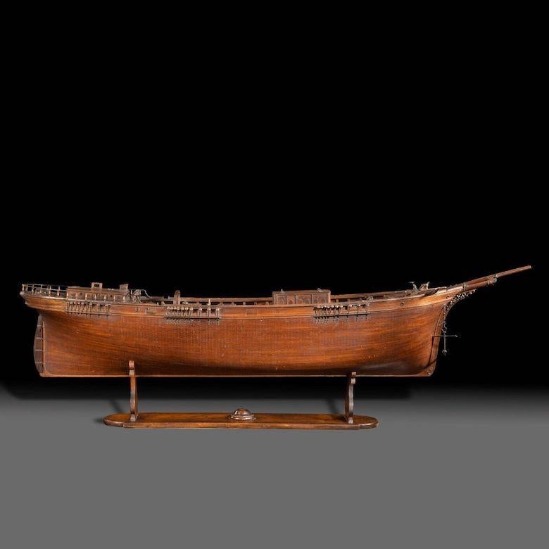 Italian Walnut Scale Model of a Clipper For Sale 1