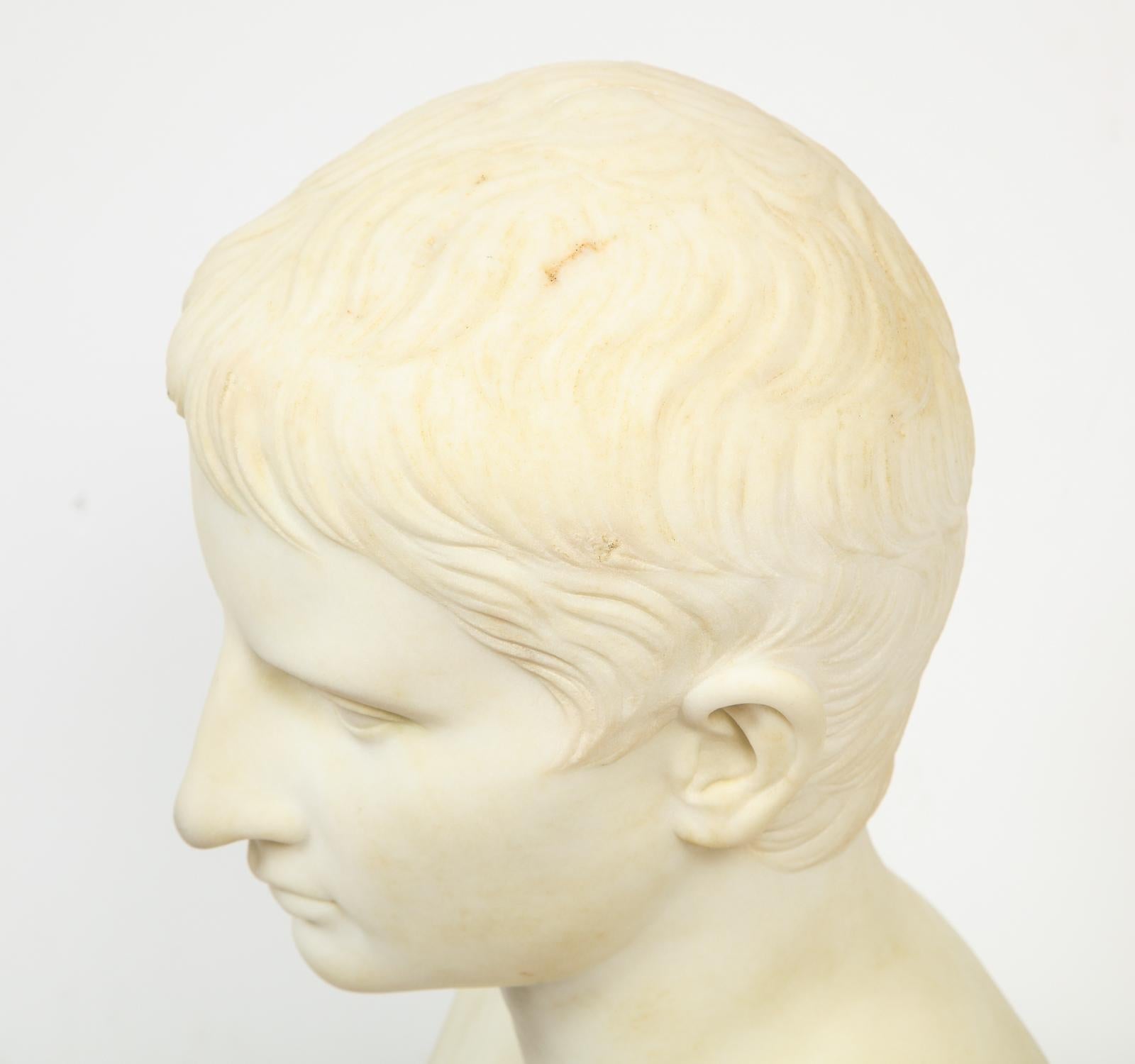 Italian White Marble Figural Bust of Augustus Caesar, Rome, circa 1875 4