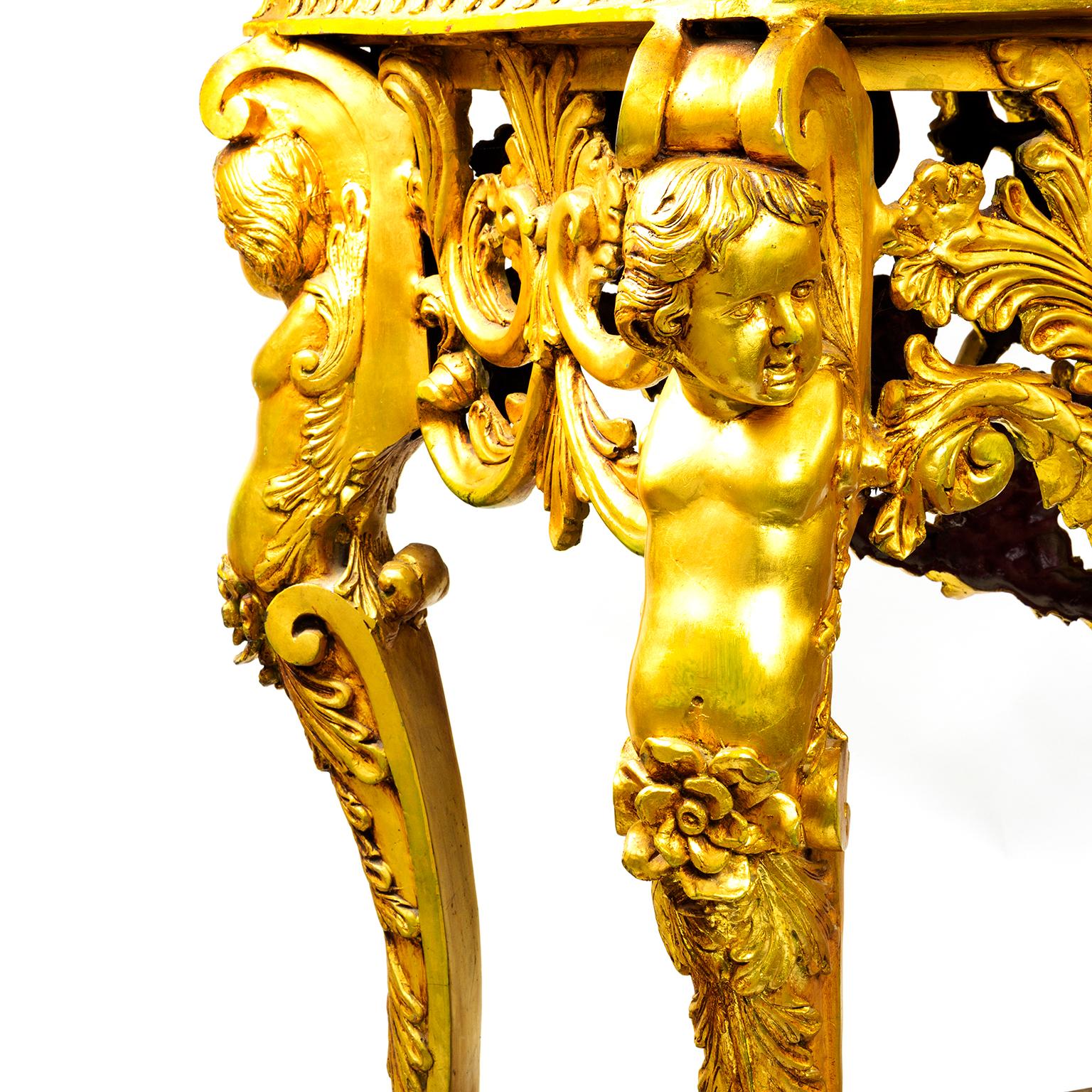 Rococo Revival Italianate Cast Steel Table in the Empire Style, 20th Century