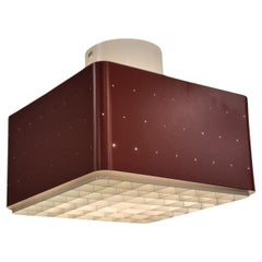 Rare "Starry Sky" Ceiling Lamp Model. A E 39 in Red & White, Itsu 1950s