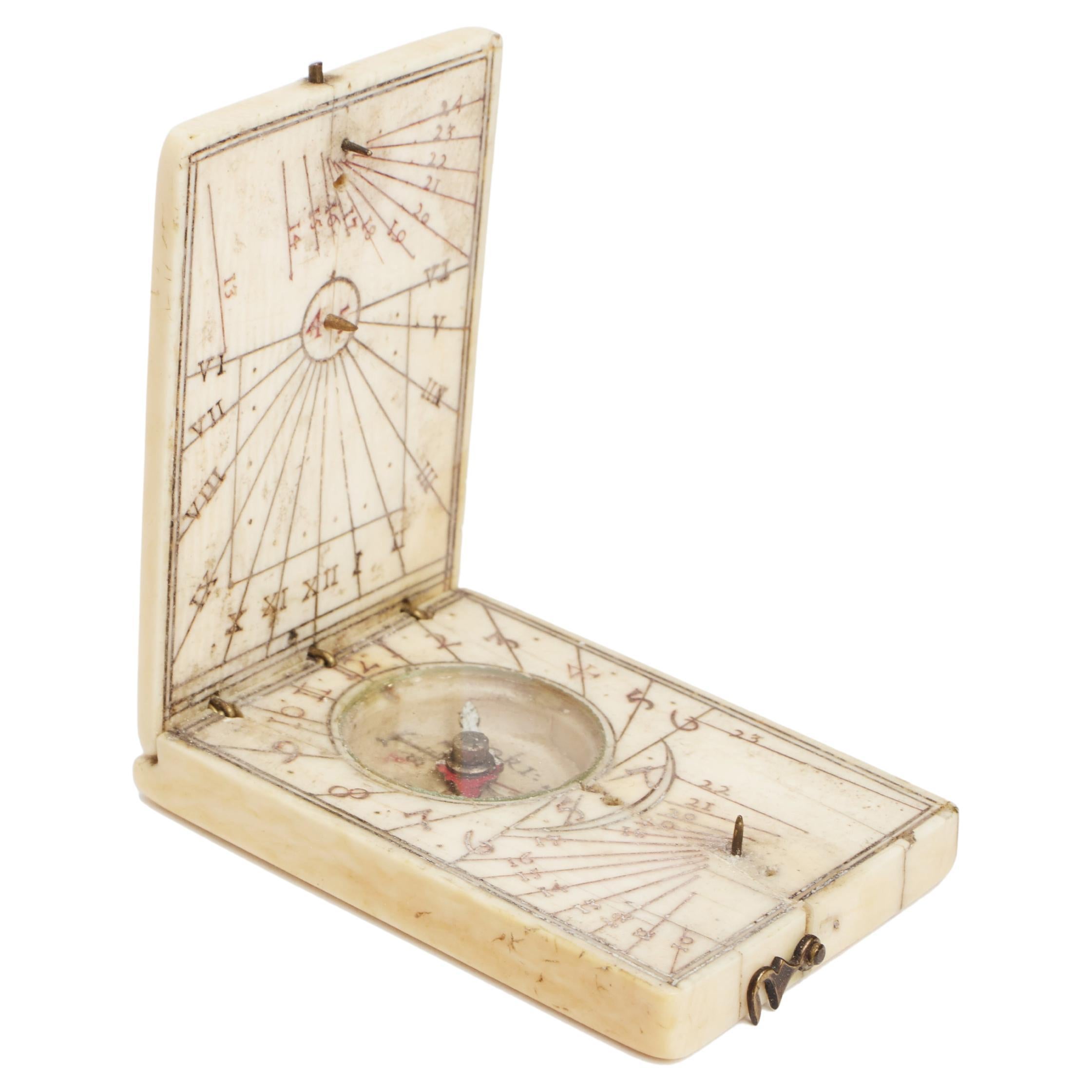 An ivory diptical sundial, Italy XVII century. 