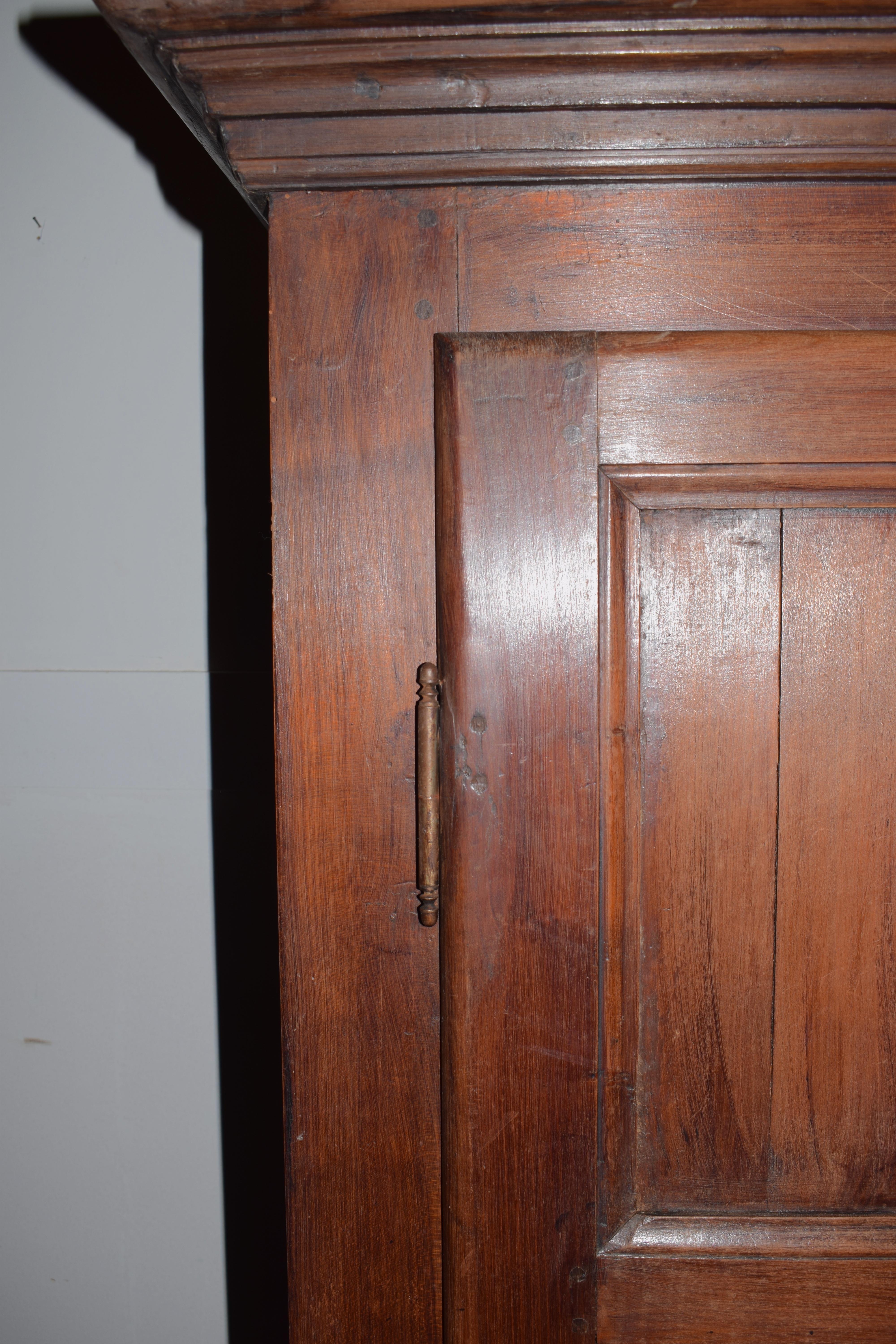 Louis Philippe Solid Walnut Armoire Wardrobe with a Single Draw For Sale 9