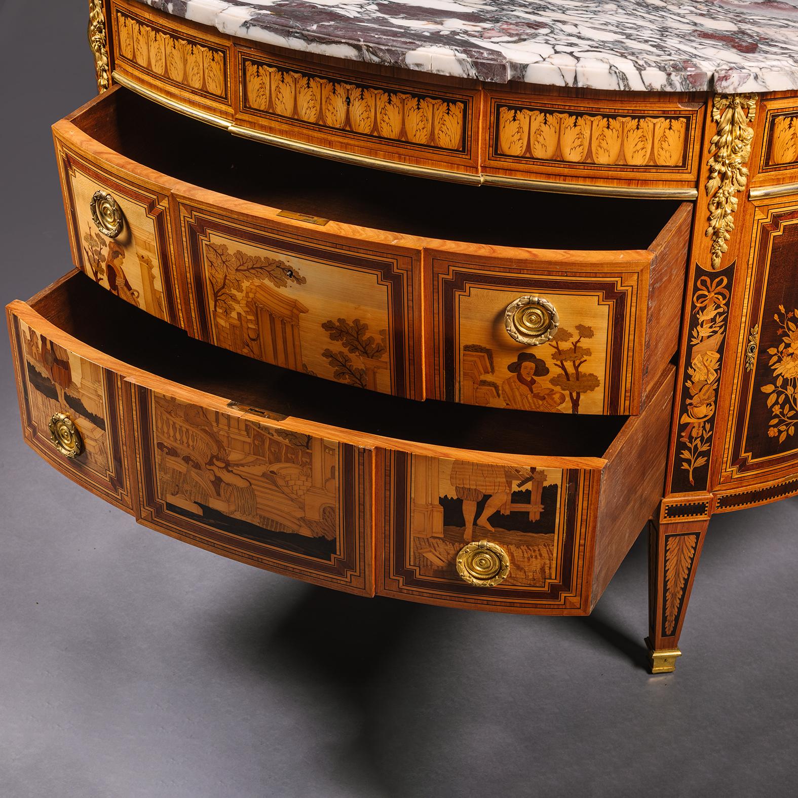 Similoro Commodo intarsiato in stile Louis XVI di Paul Sormani in vendita