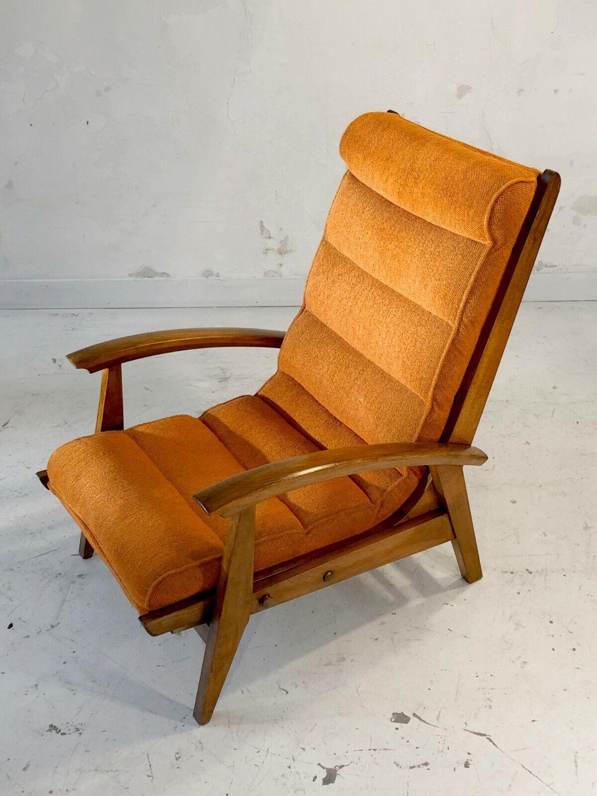French A MID-CENTURY-MODERN MODERNIST ARMCHAIR by GUY BESNARD, FREE-SPAN, France 1950 For Sale