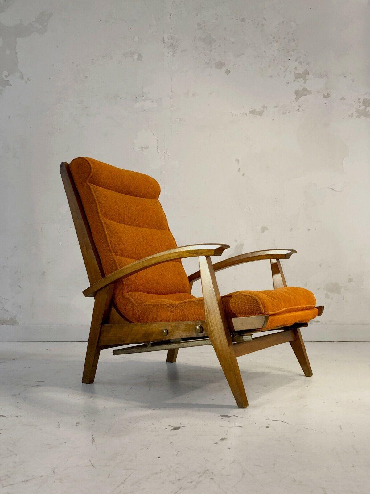 Mid-20th Century A MID-CENTURY-MODERN MODERNIST ARMCHAIR by GUY BESNARD, FREE-SPAN, France 1950 For Sale