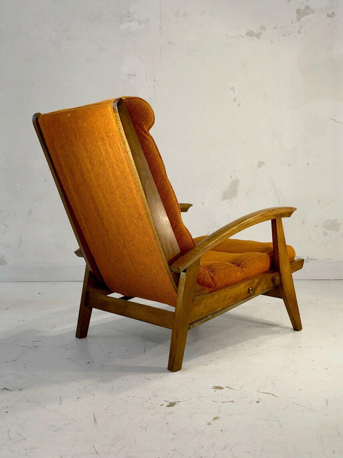 A MID-CENTURY-MODERN MODERNIST ARMCHAIR by GUY BESNARD, FREE-SPAN, France 1950 For Sale 1