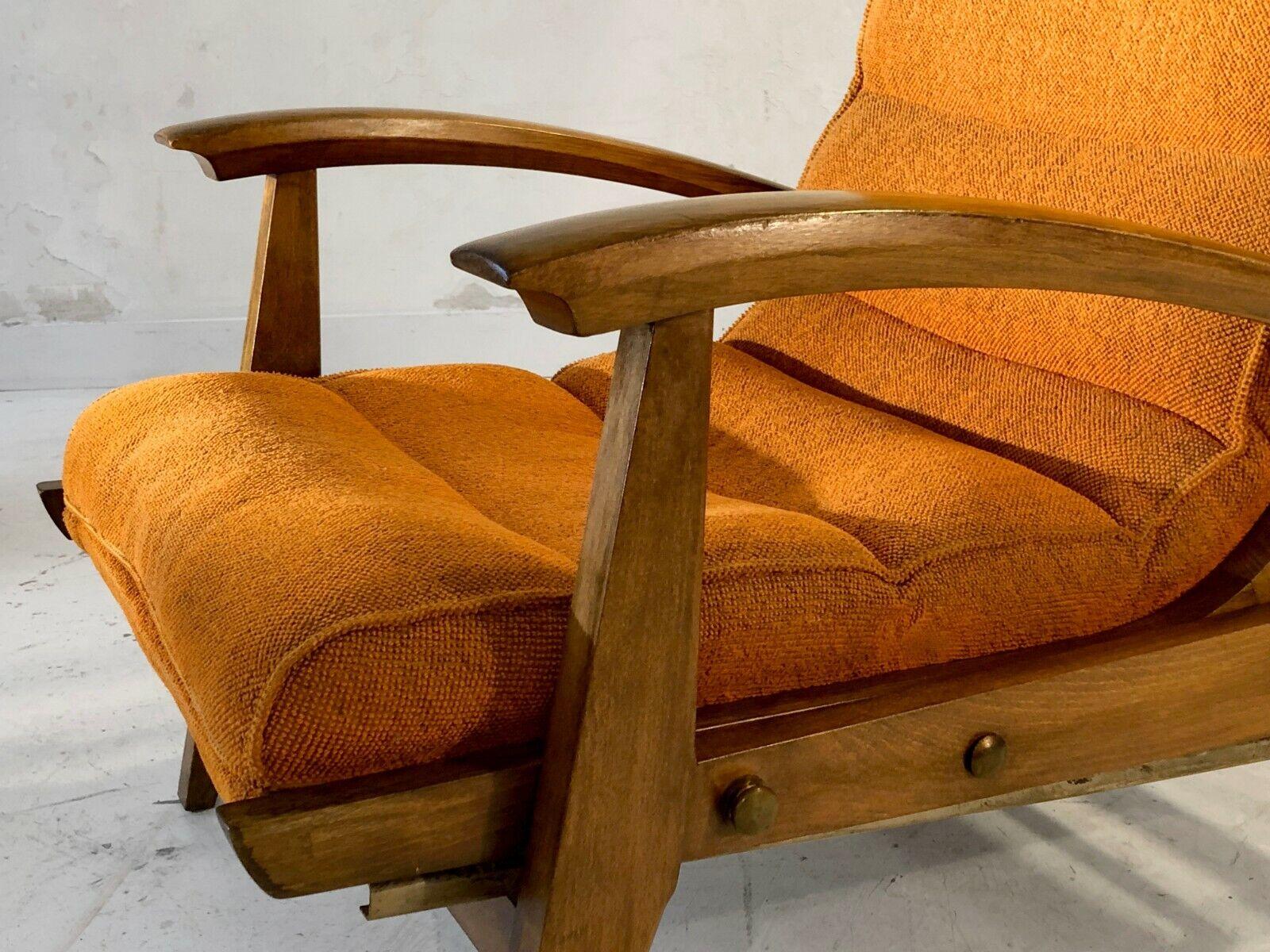 A MID-CENTURY-MODERN MODERNIST ARMCHAIR by GUY BESNARD, FREE-SPAN, France 1950 For Sale 2
