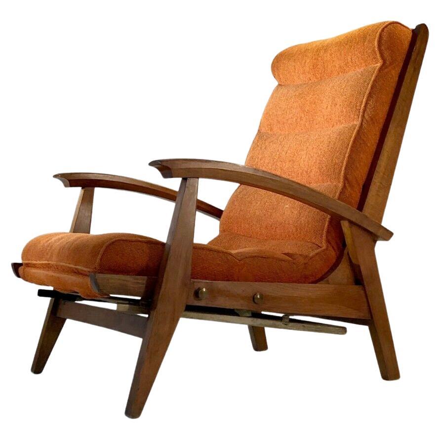 A MID-CENTURY-MODERN MODERNIST ARMCHAIR by GUY BESNARD, FREE-SPAN, France 1950 For Sale