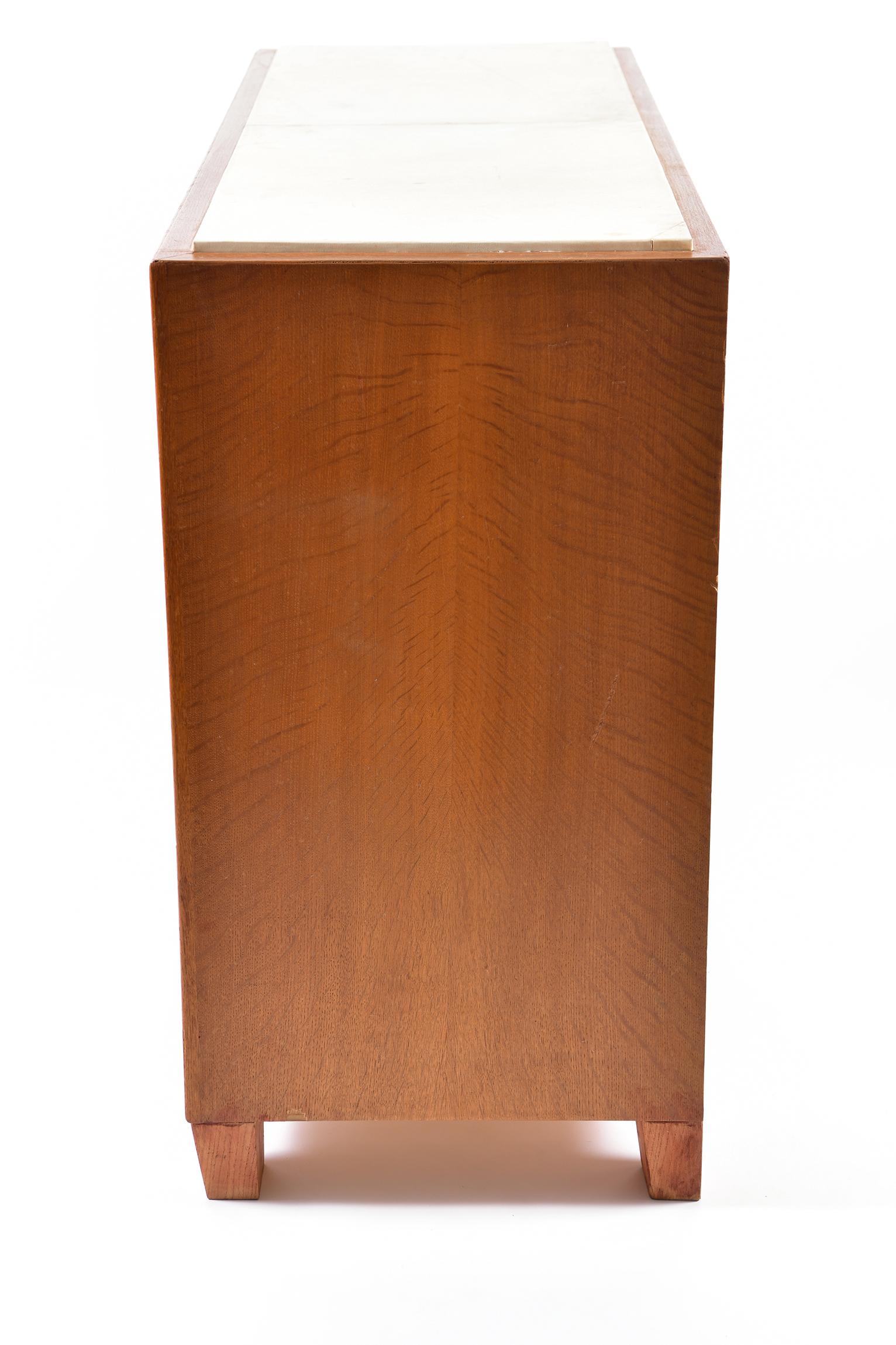 Oak and Vellum Two-Door Cabinet, in the Manner of Jean-Michel Frank 3