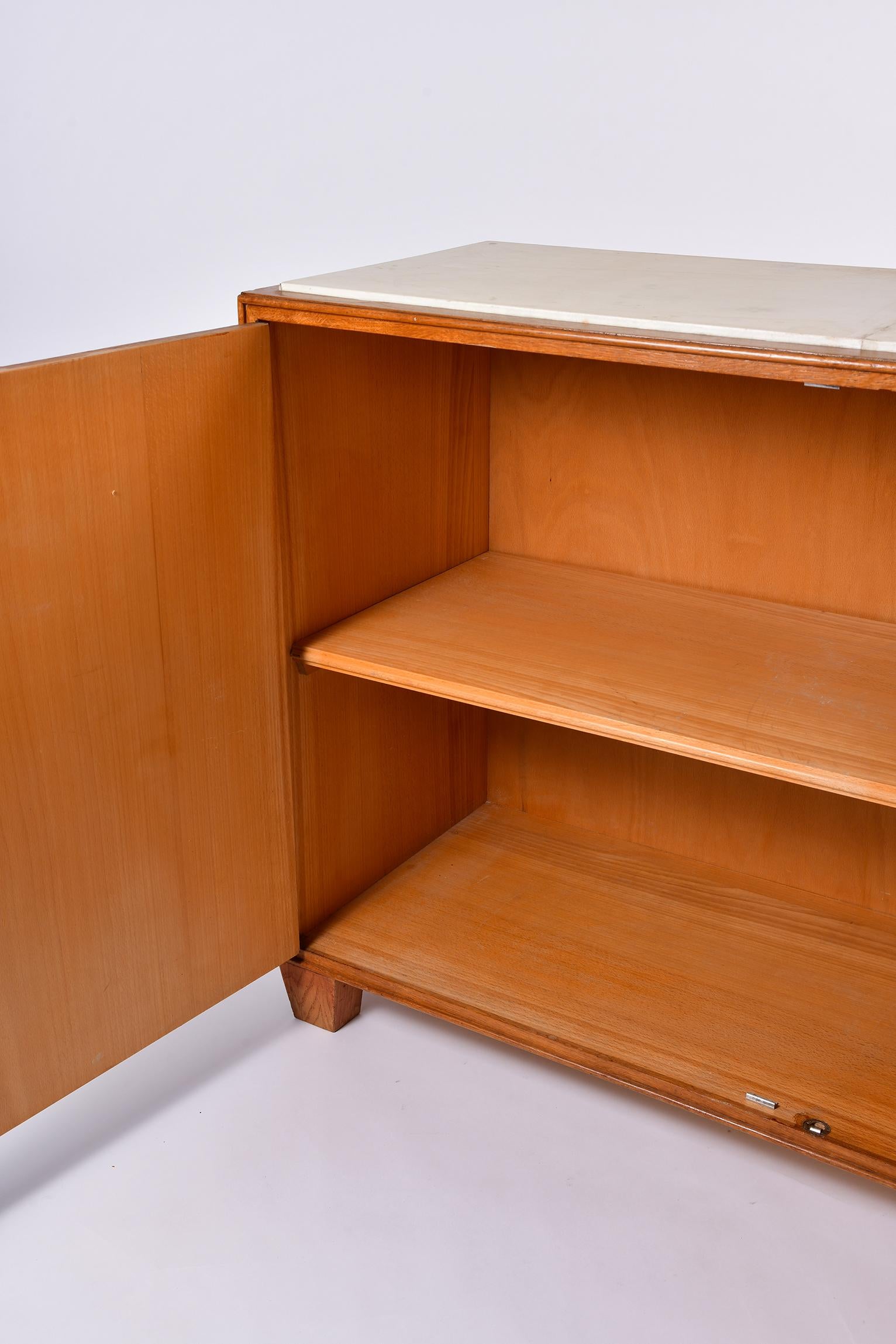 20th Century Oak and Vellum Two-Door Cabinet, in the Manner of Jean-Michel Frank