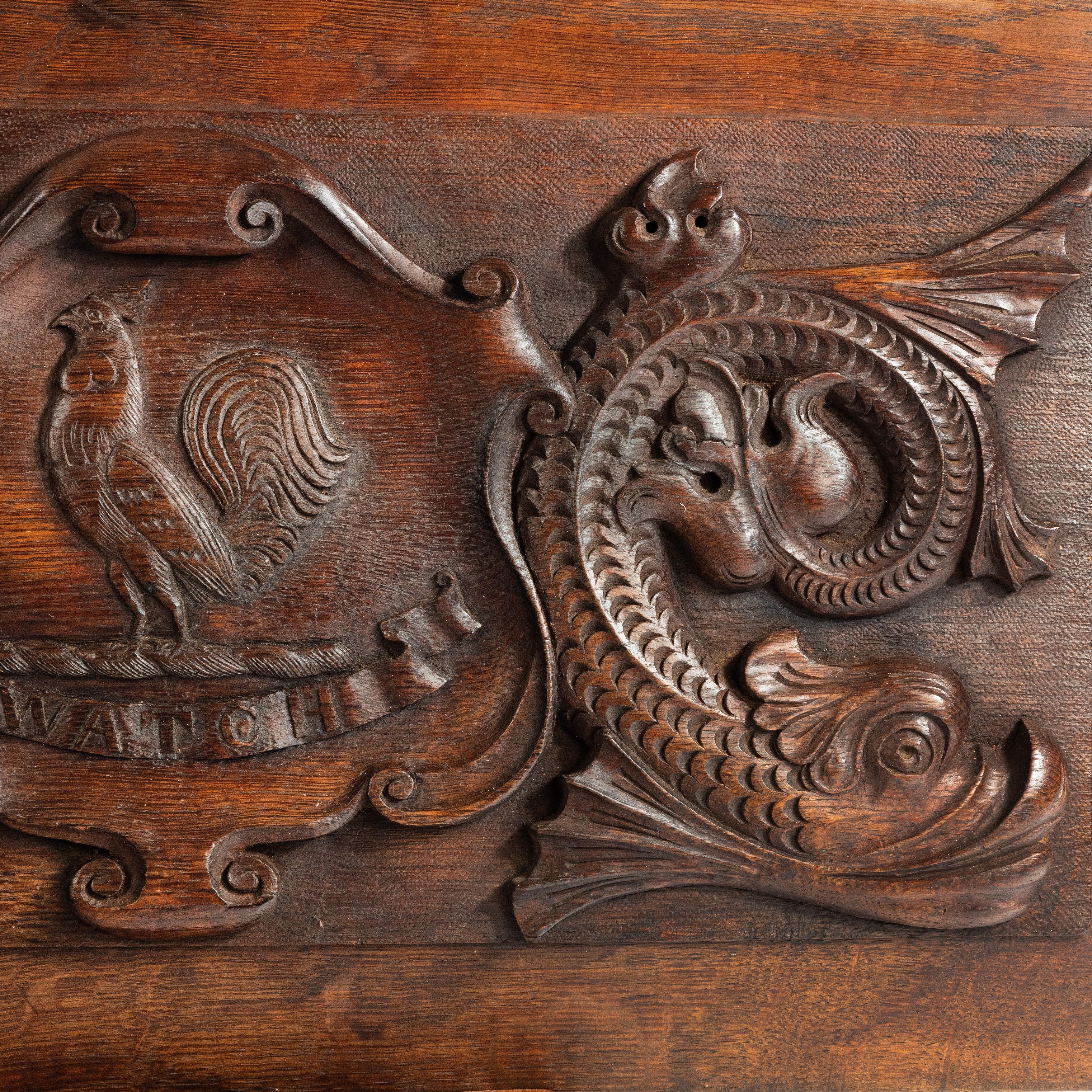 Oak Barge Board with the Insignia of Admiral Sir G.E. Patey In Good Condition In Lymington, Hampshire