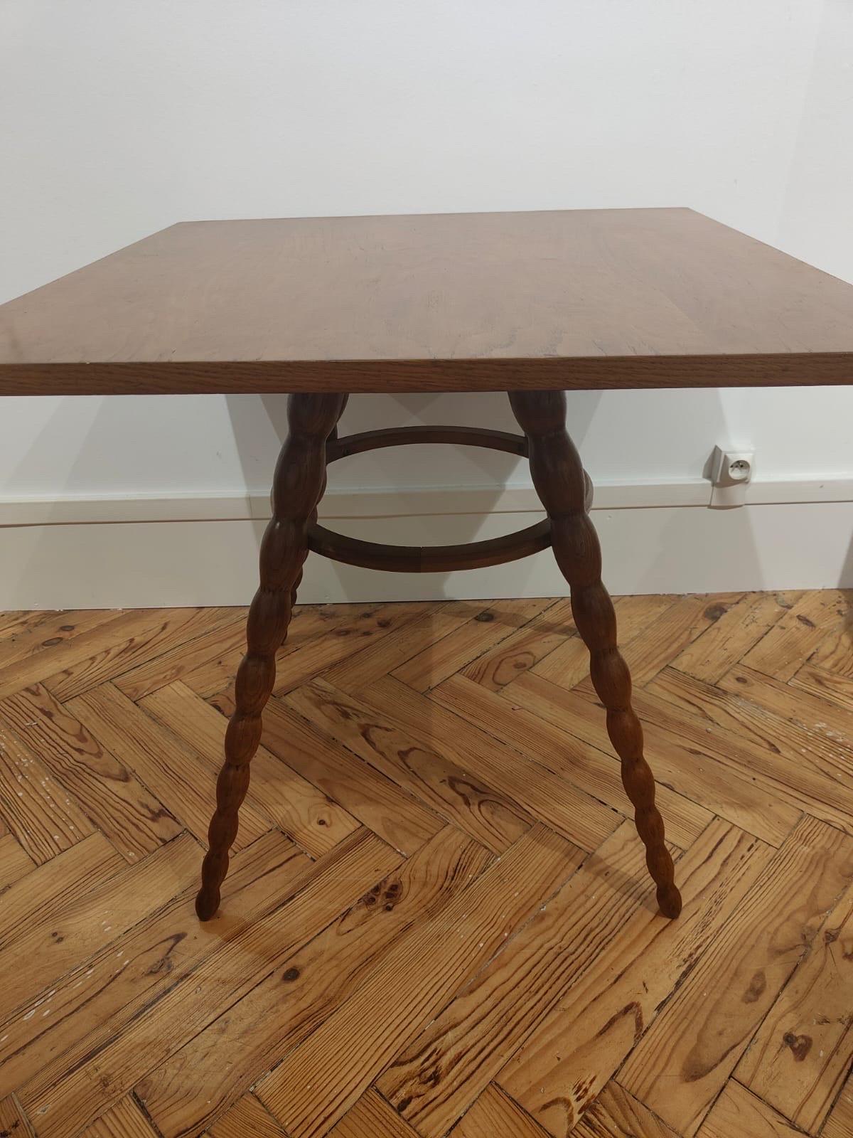 French Oak Center Table by Victor Courtray
