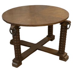 An oak coffee table Charles Dudouyt