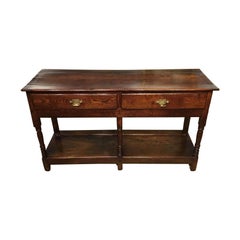Oak Early 19th Century Two-Drawer Dresser Base