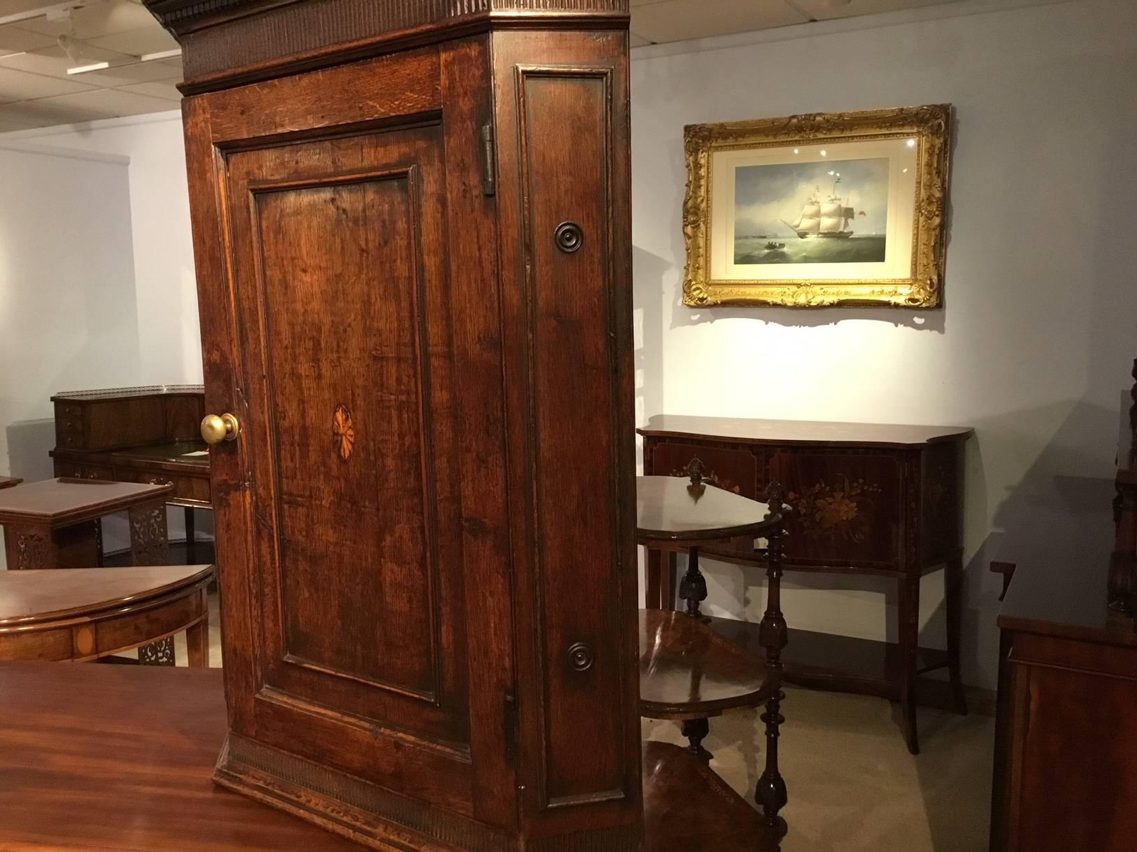 Oak George III Period Antique Corner Cupboard 2