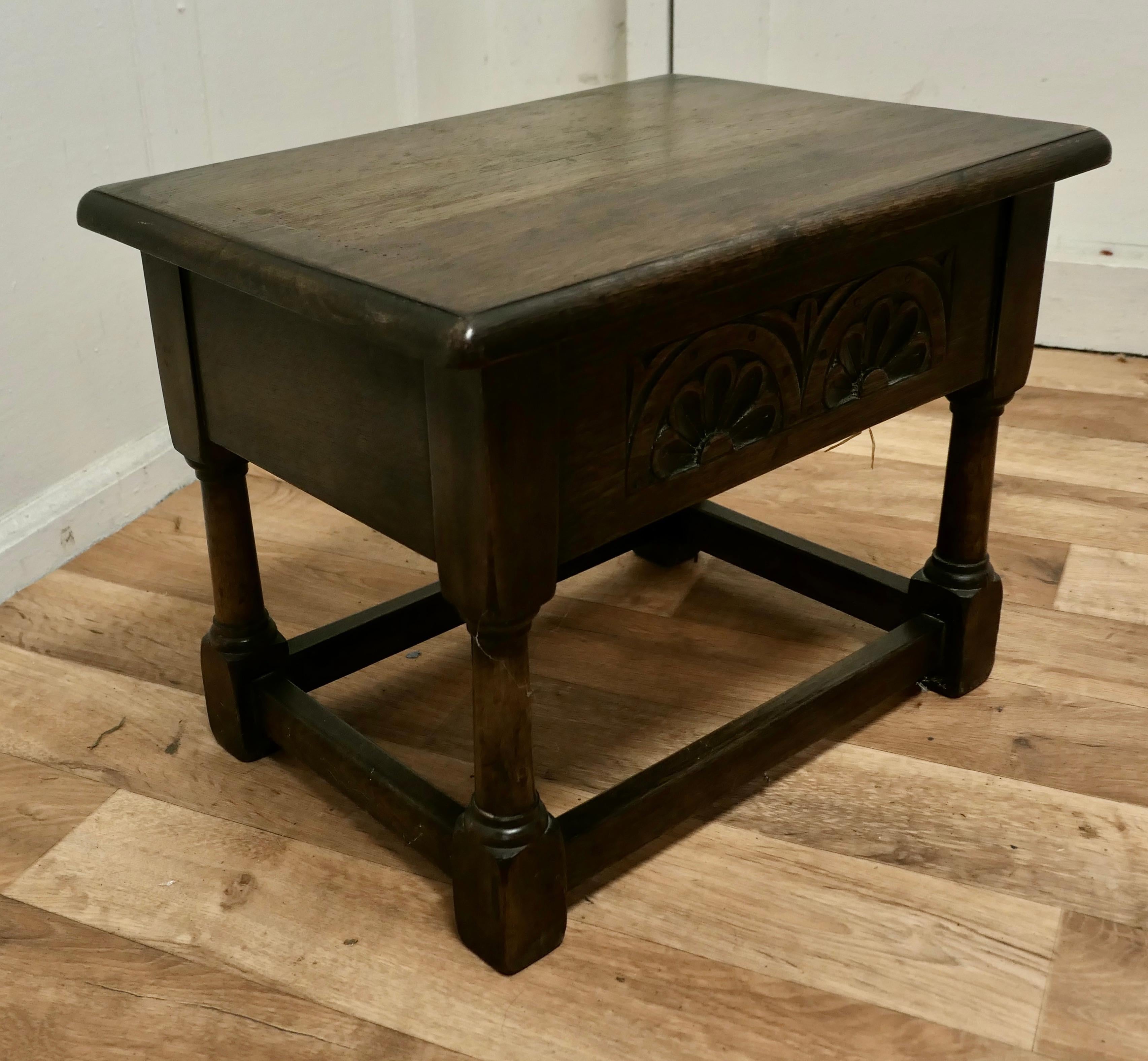 Gothic An Oak Joint Coffin Stool, Occasional Table, Sewing Box For Sale