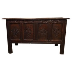 Oak Late 17th Century Four Paneled Coffer