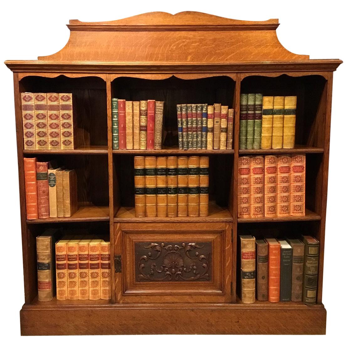 Oak Late Victorian Period Open Bookcase For Sale