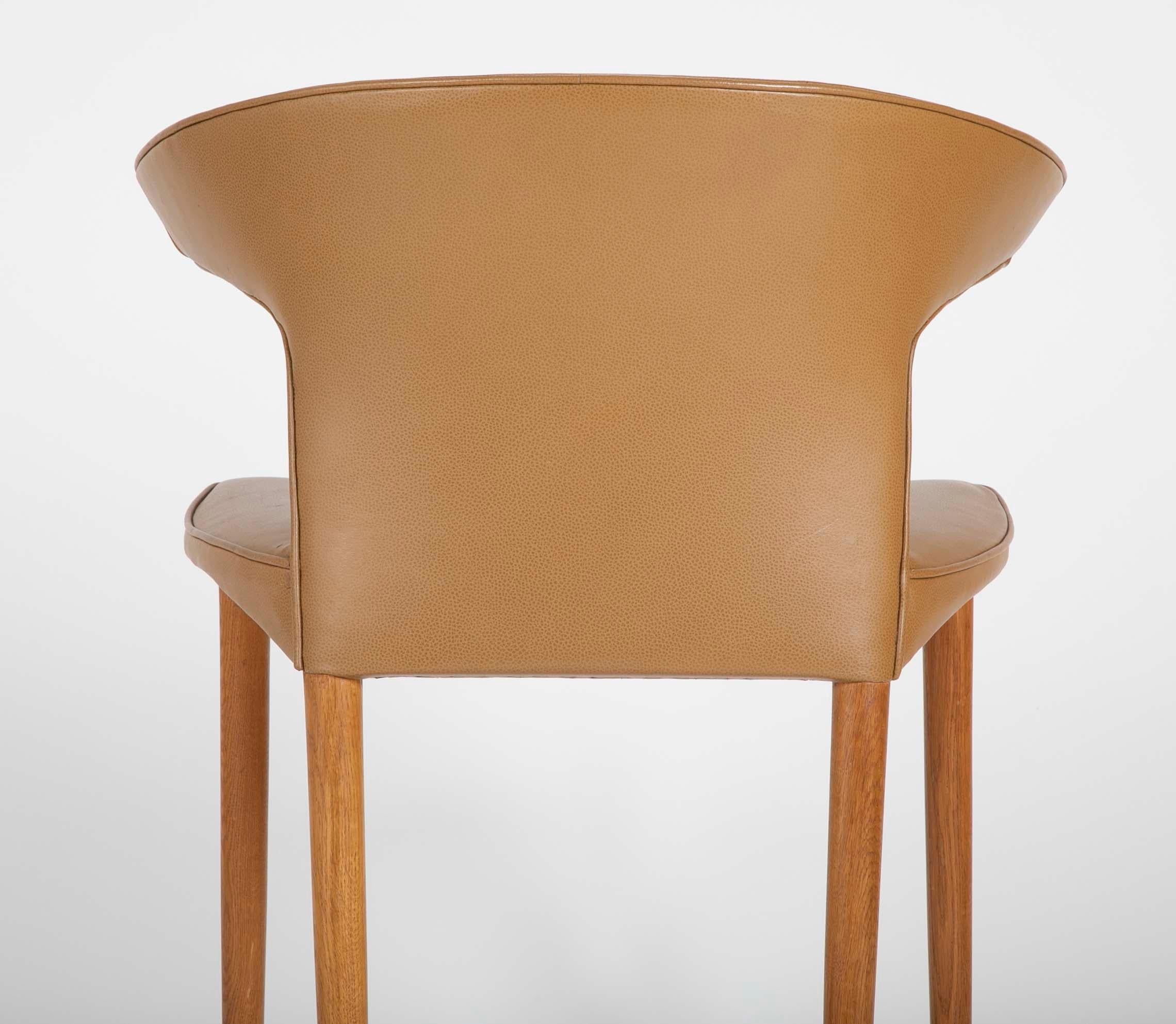 Oak and Leather Upholstered Chair Strongly Attributed to Ludvig Pontoppidan 4