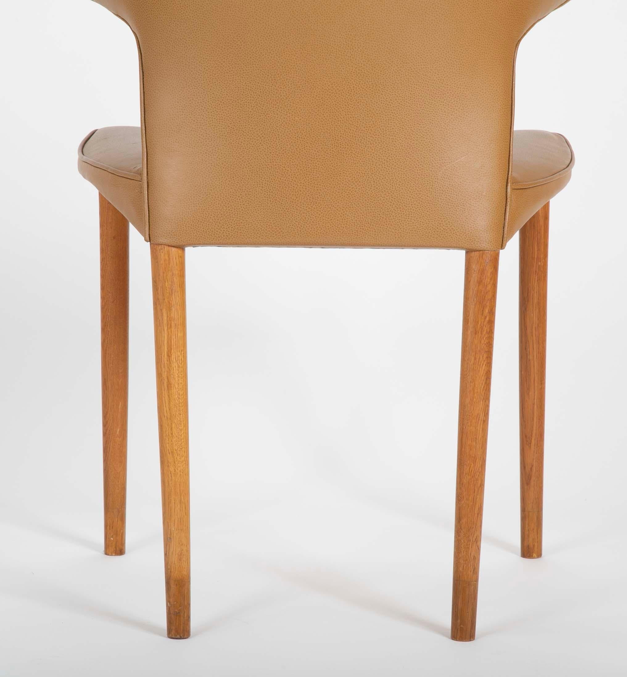 Oak and Leather Upholstered Chair Strongly Attributed to Ludvig Pontoppidan 5