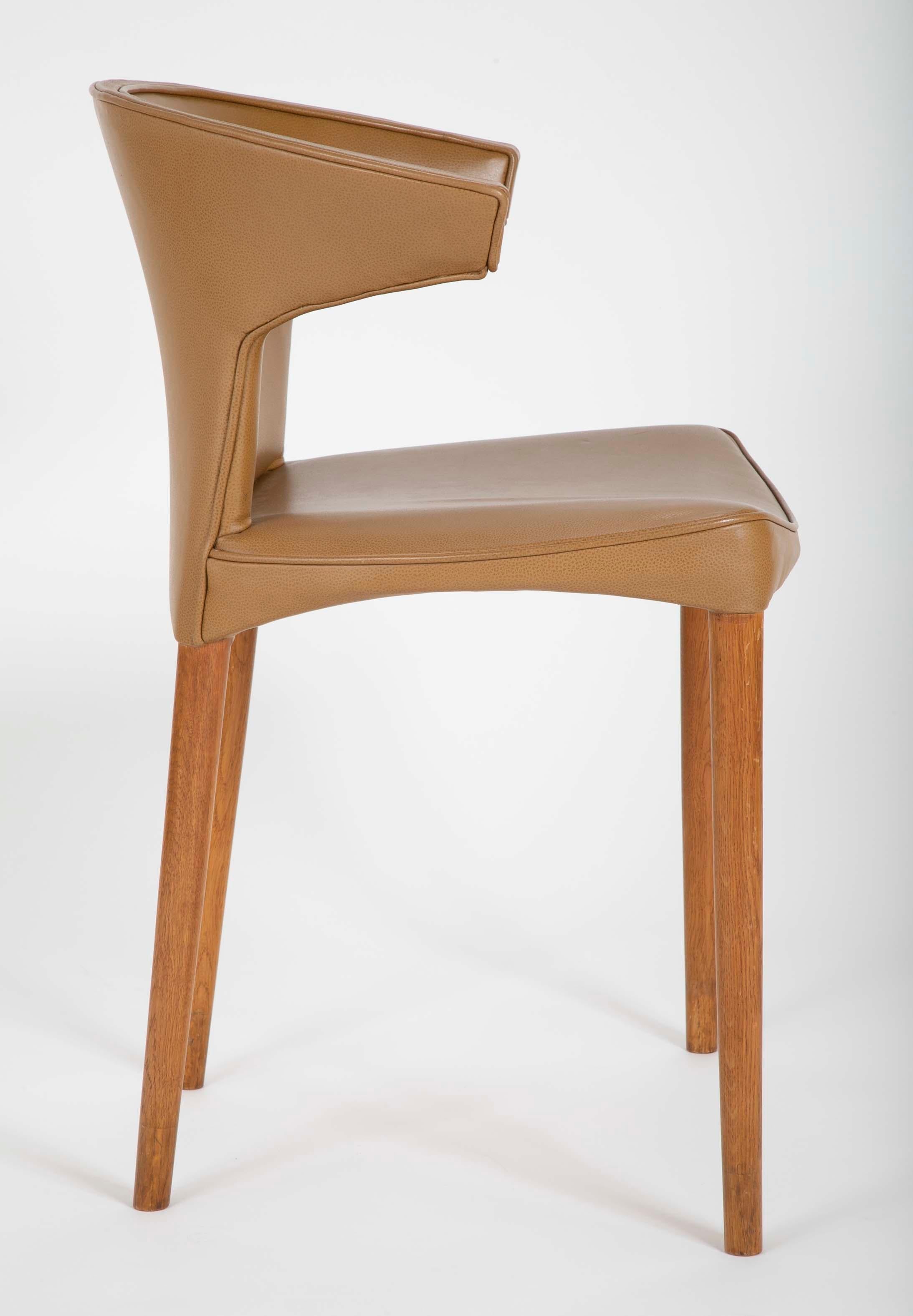 Oak and Leather Upholstered Chair Strongly Attributed to Ludvig Pontoppidan 2