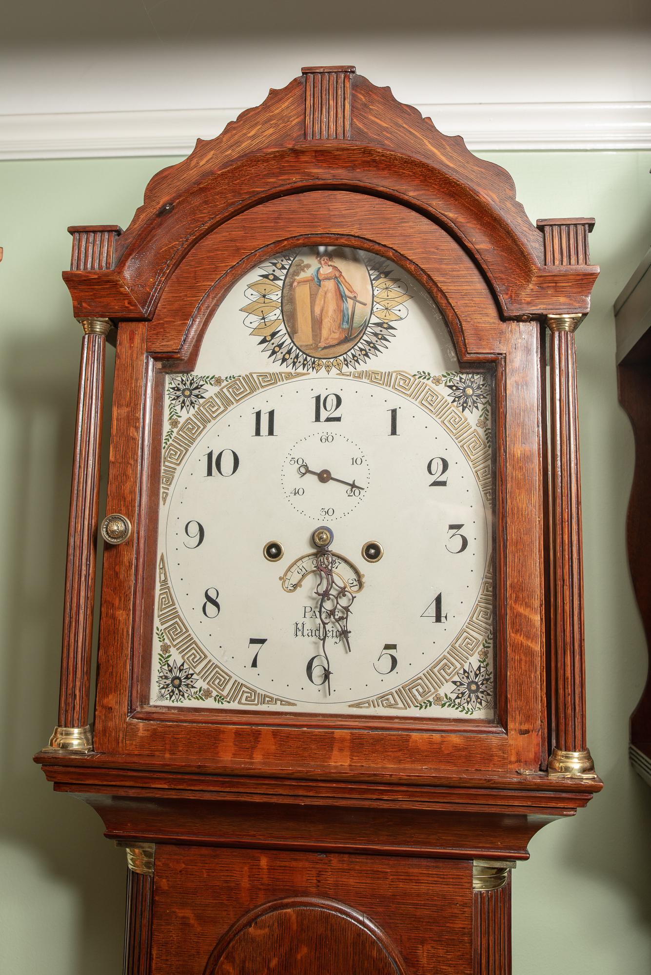 Oak Longcase Clock Commemorating the Death of Lord Horatio Nelson by Payne For Sale 1