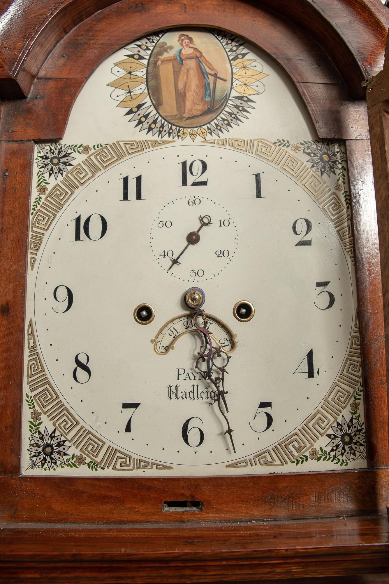 English Oak Longcase Clock Commemorating the Death of Lord Horatio Nelson by Payne For Sale