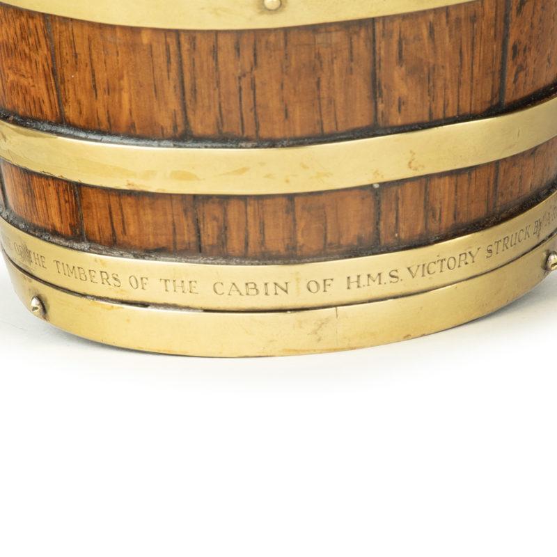 Early 19th Century An oak spirit barrel made from H.M.S. Victory timber, 1890 For Sale