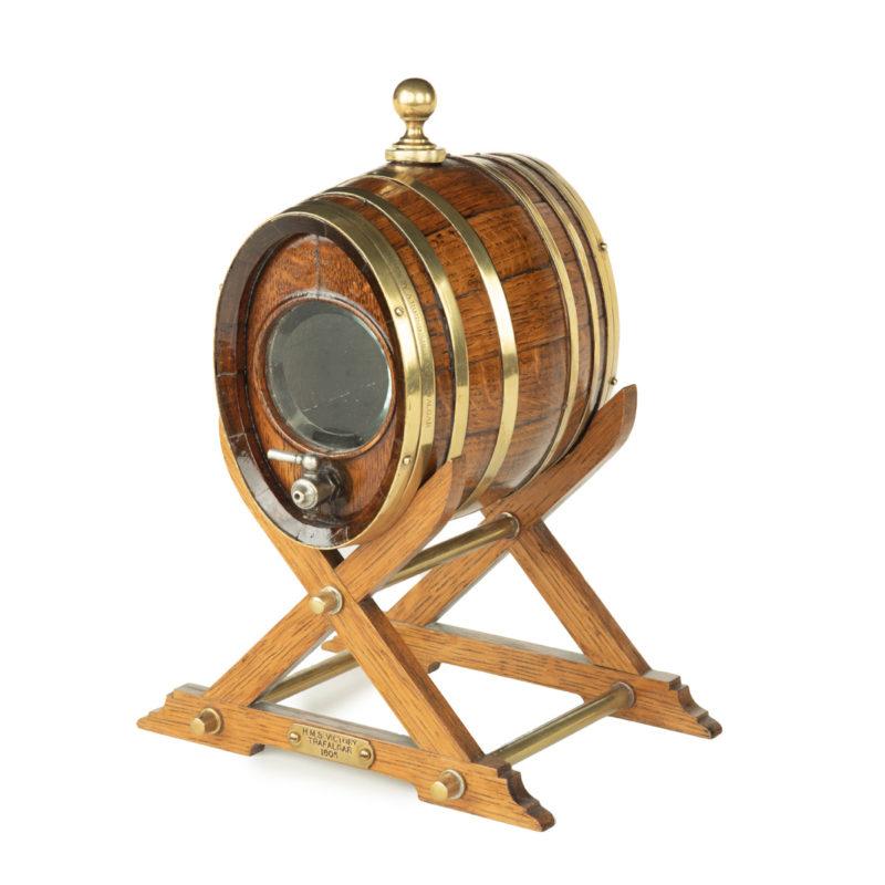 An oak spirit barrel made from H.M.S. Victory timber, 1890 For Sale 1