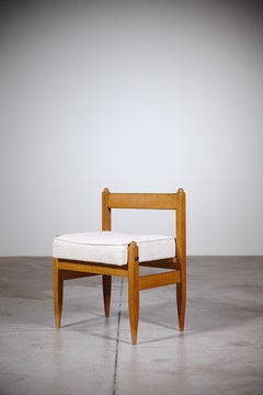 An Oak Stool by Guillerme & Chambron France 1960's