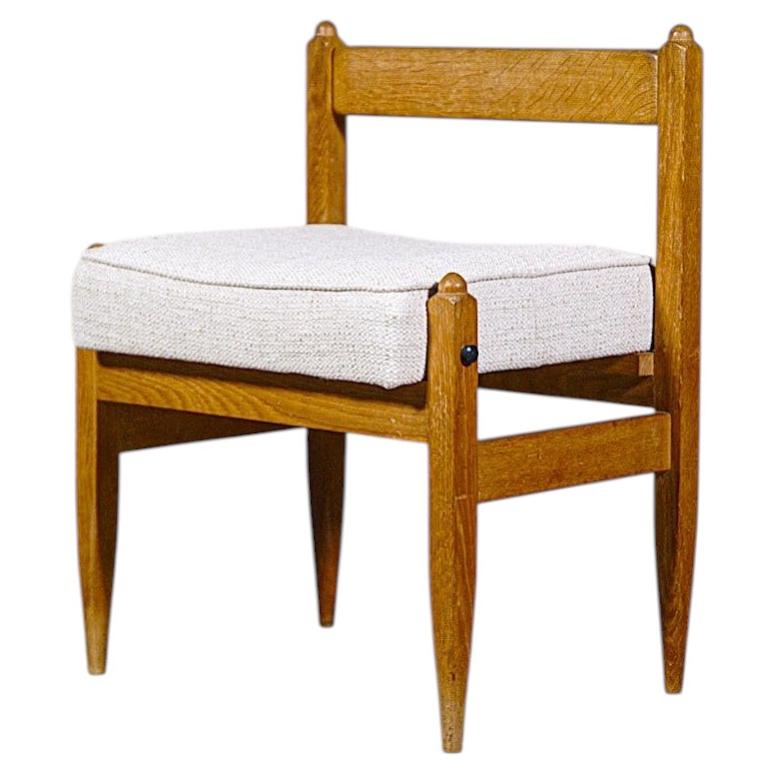 An Oak Stool by Guillerme & Chambron France 1960's