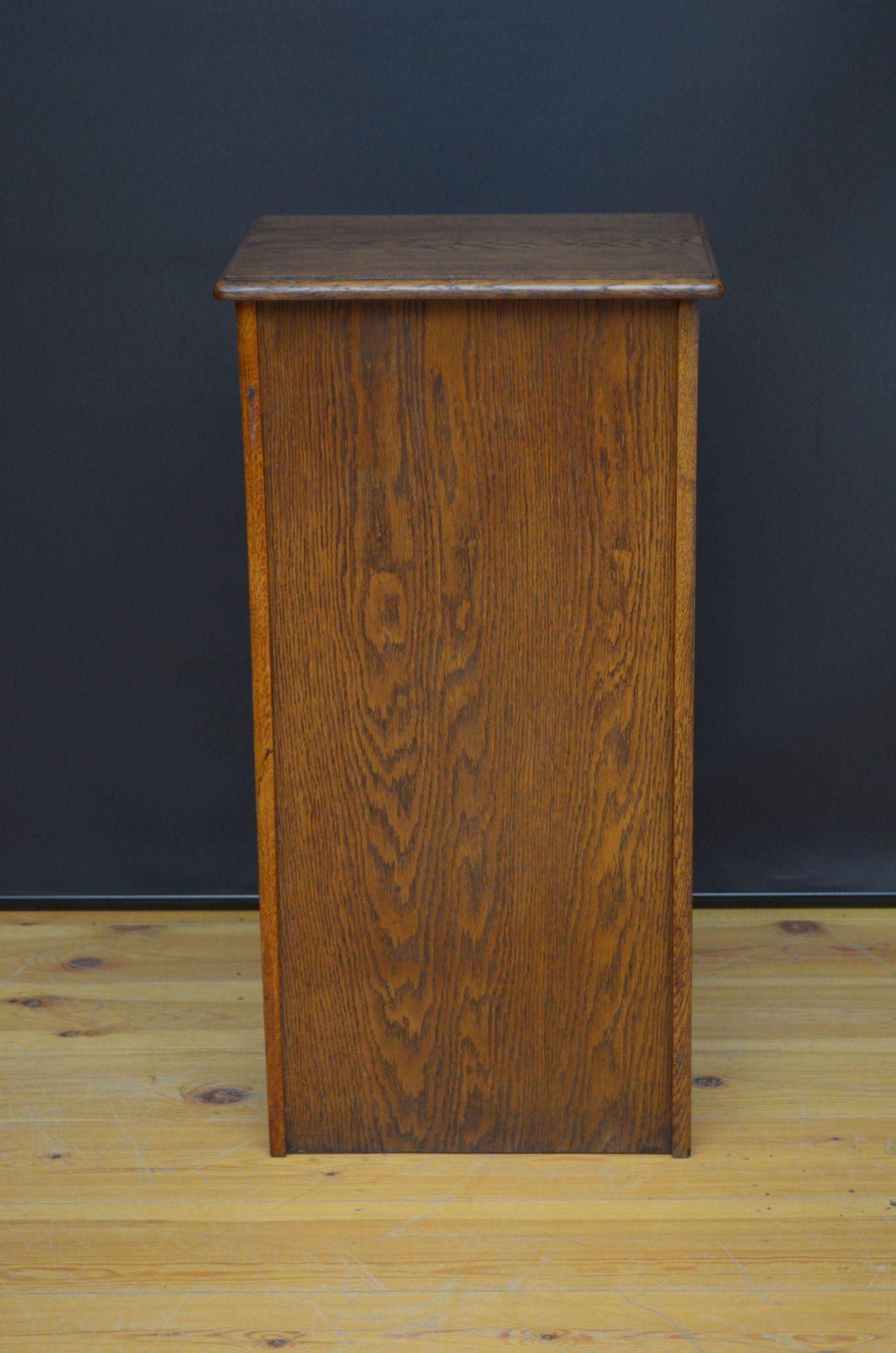 Oak Tambour Filing Cabinet For Sale 6