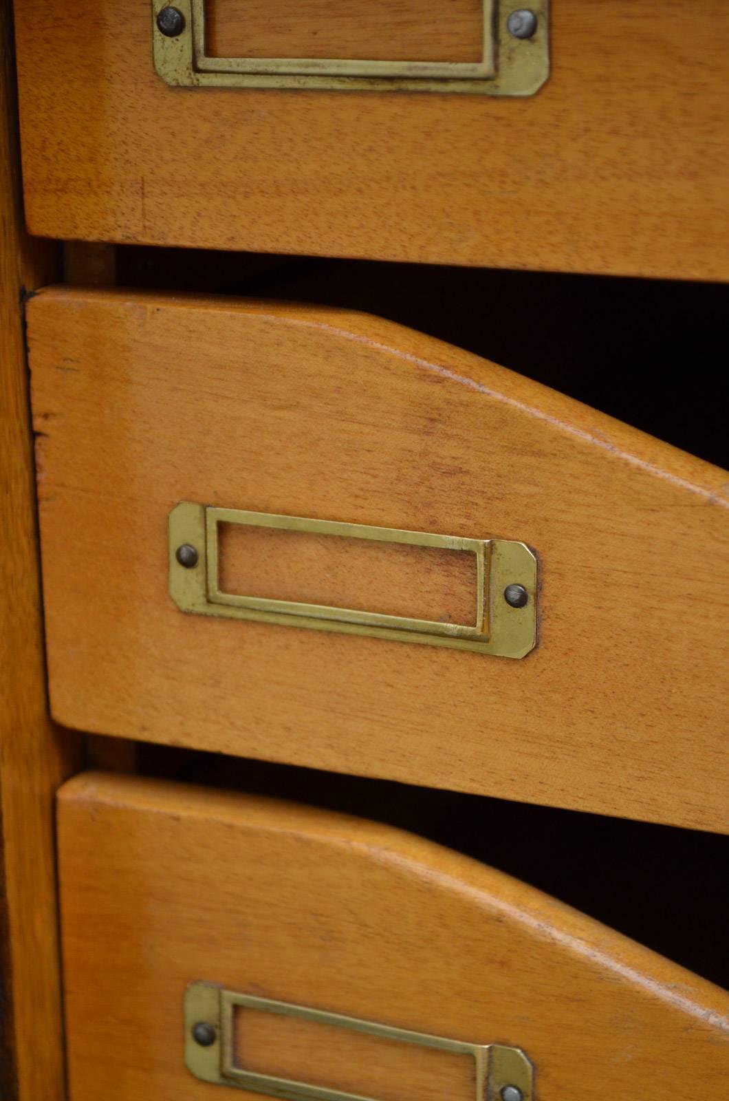 20th Century Oak Tambour Filing Cabinet