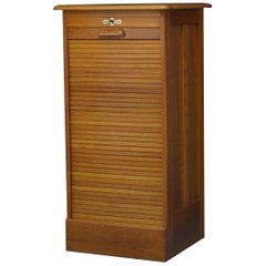 Oak Tambour Filing Cabinet