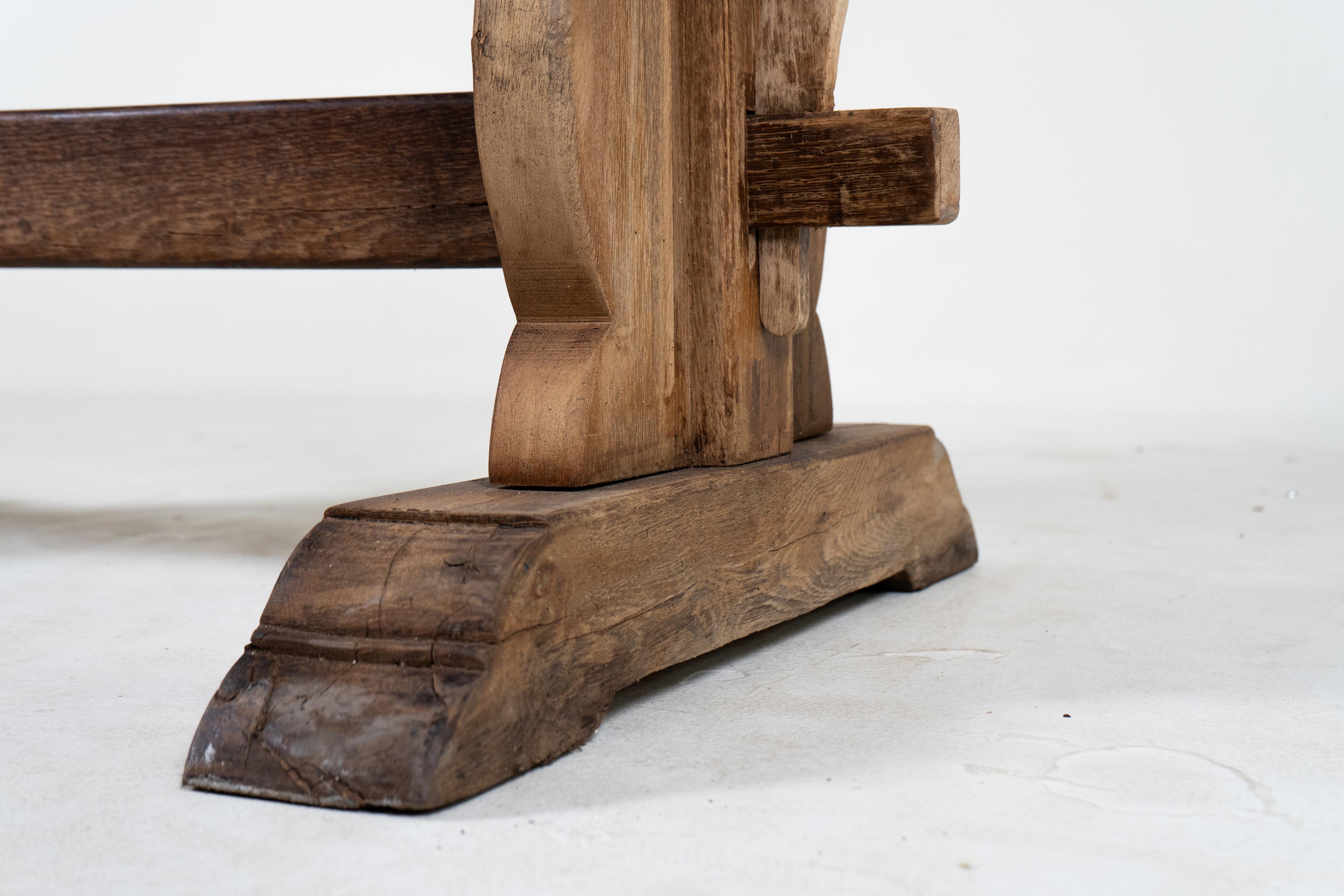 An Oak Wood Trestle Table, France c.1900 3