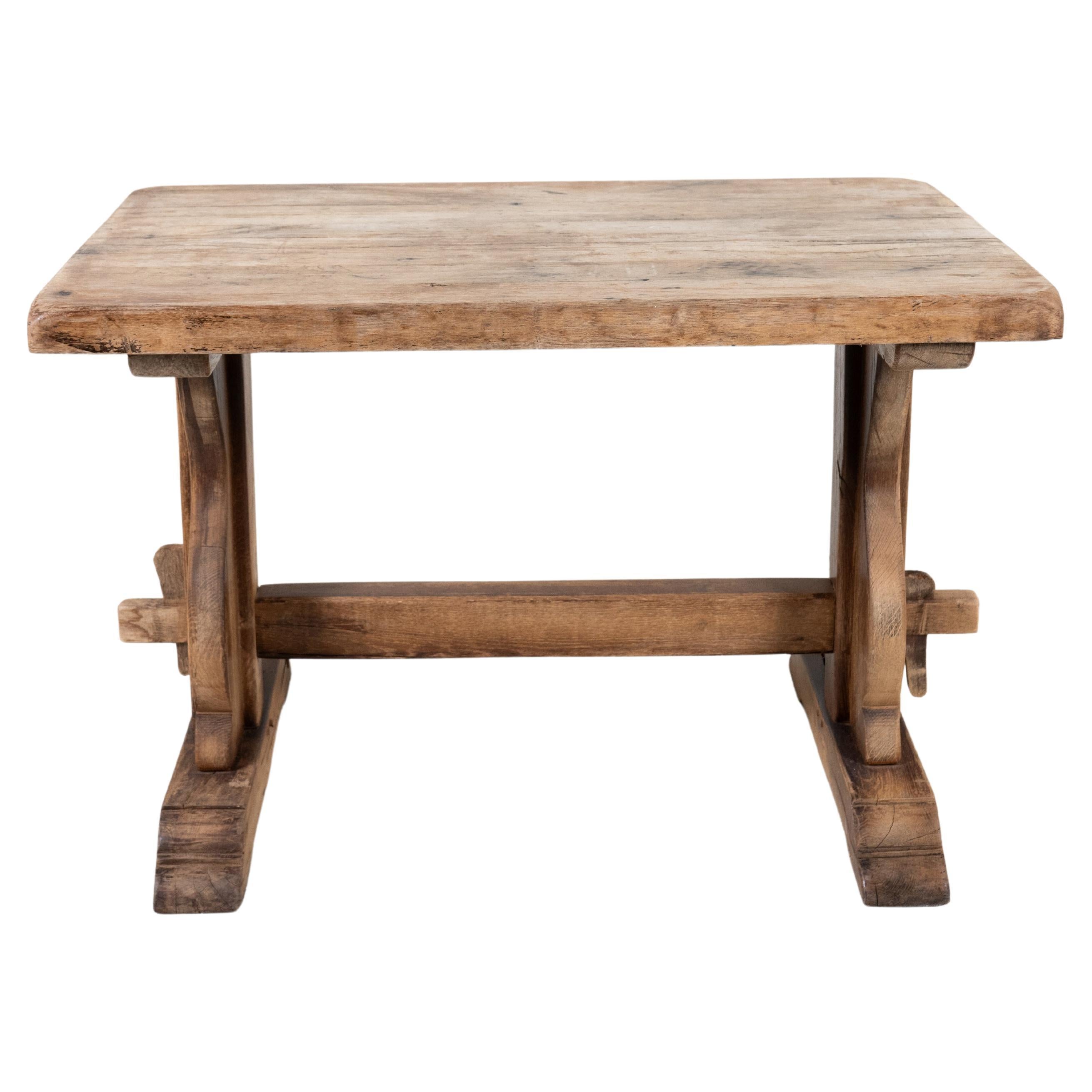 An Oak Wood Trestle Table, France c.1900