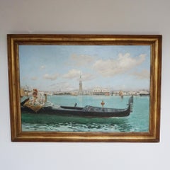 'An Observer on the Venetian Lagoon' by Enrique Serra (1859 - 1918)