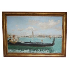 'An Observer on the Venetian Lagoon' by Enrique Serra (1859 - 1918)