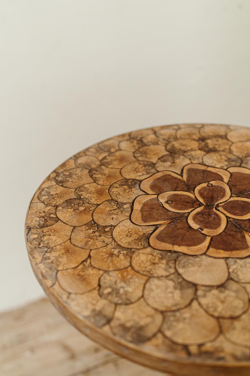 19th Century Occasional French Countryhouse Inlaid Table For Sale