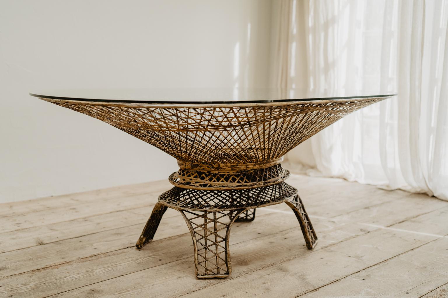 Spanish Occasional Iron Base Table For Sale