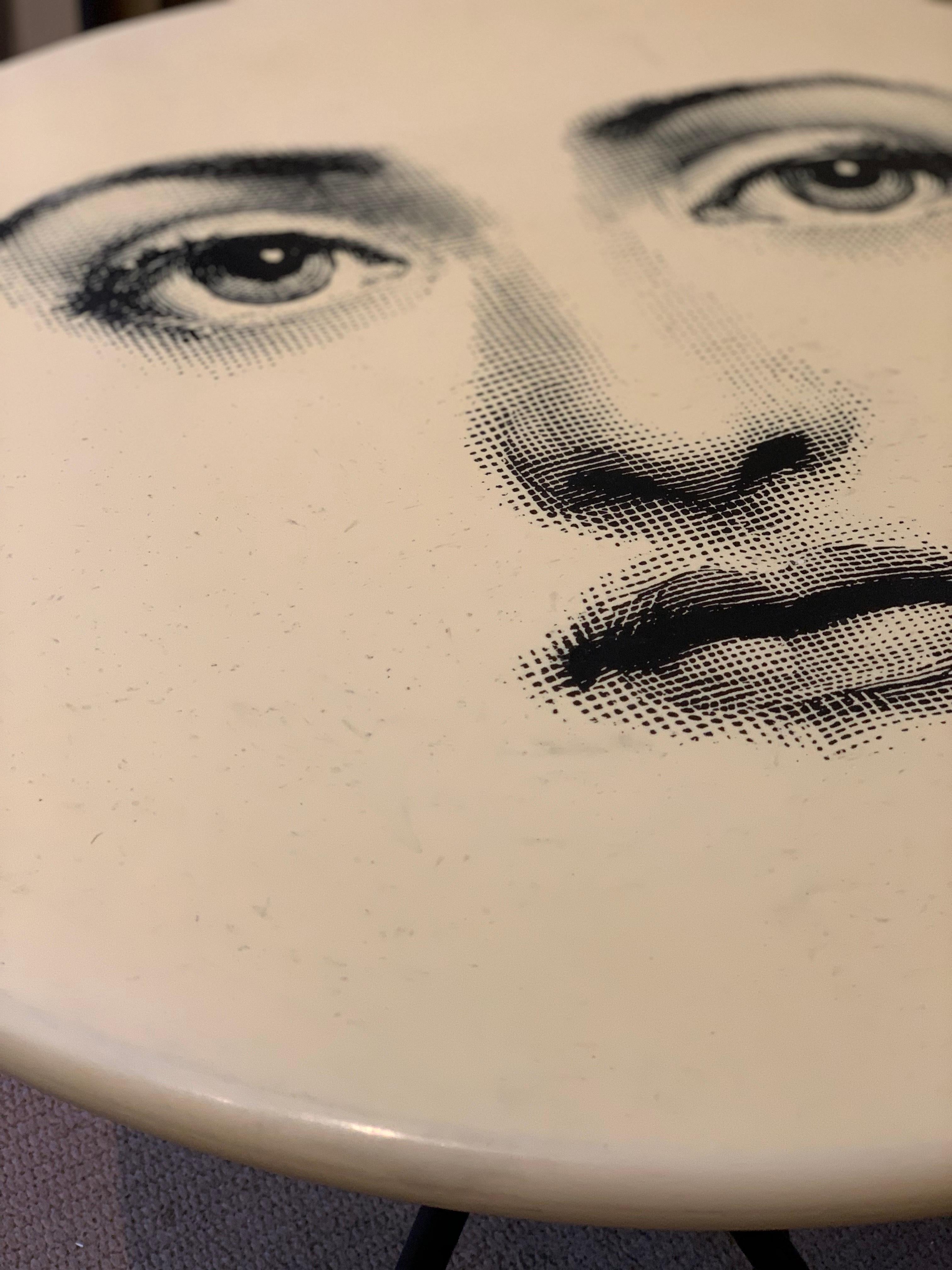 French Occasional Table by Fornasetti Printed with Lina Cavalieri's Portrait