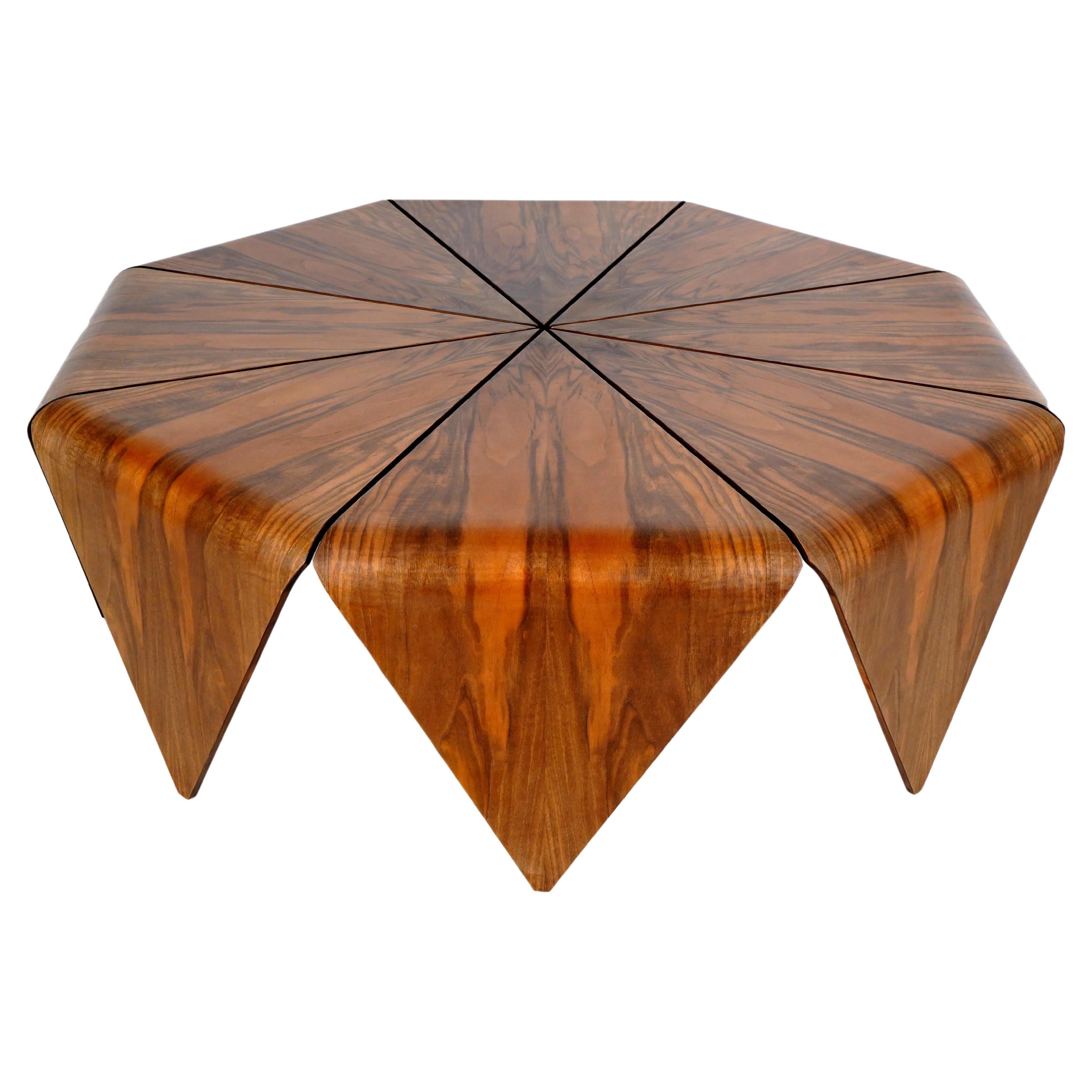 Octagonal Coffee Table, Walnut Veneer