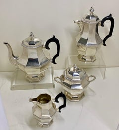 Octagonal French 950 Silver 4 Piece Tea & Coffee Set, Paris, Circa 1900