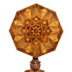 Octagonal Indigenous Specimen Wood Marquetry Table