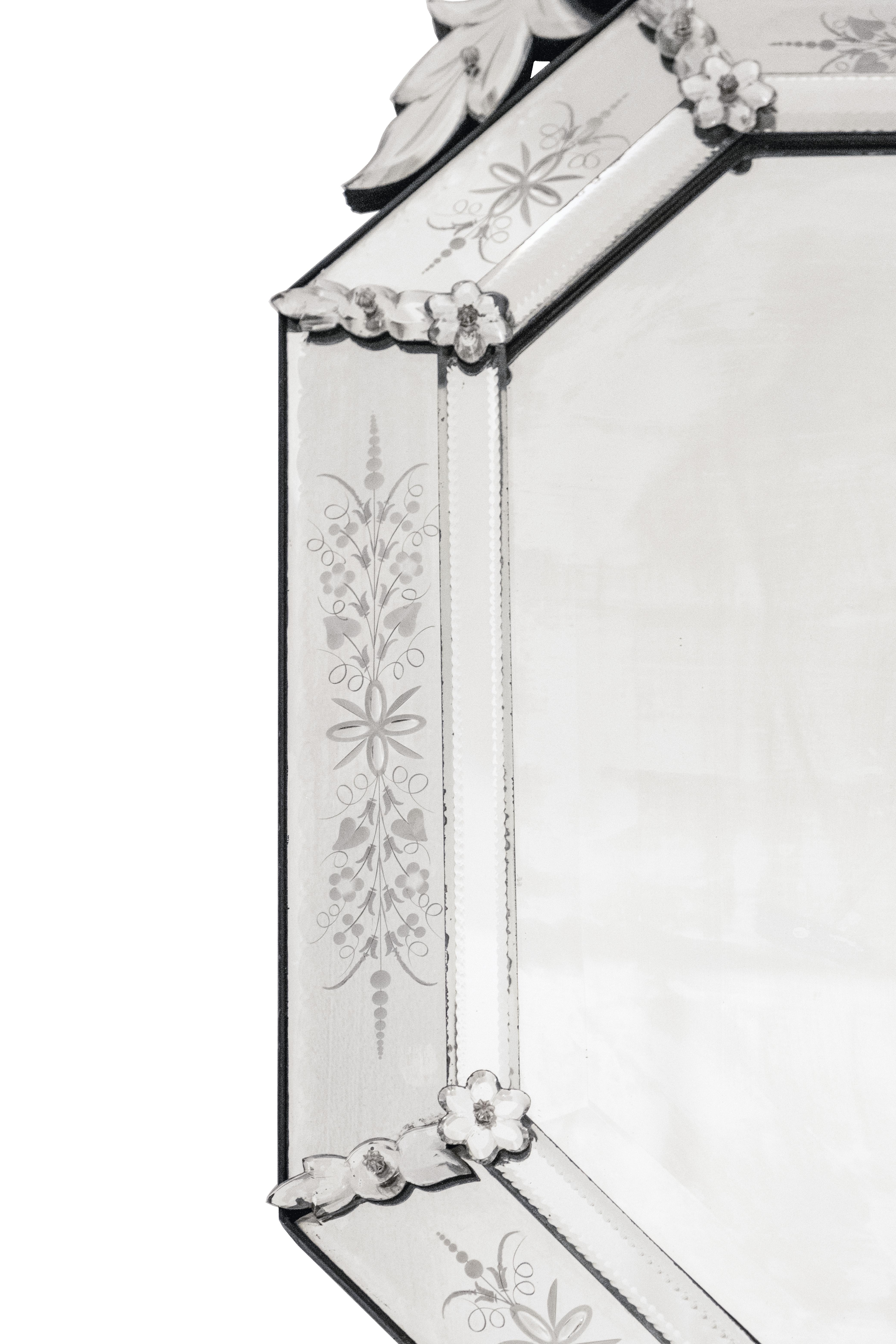 Miroir octogonal en verre 
