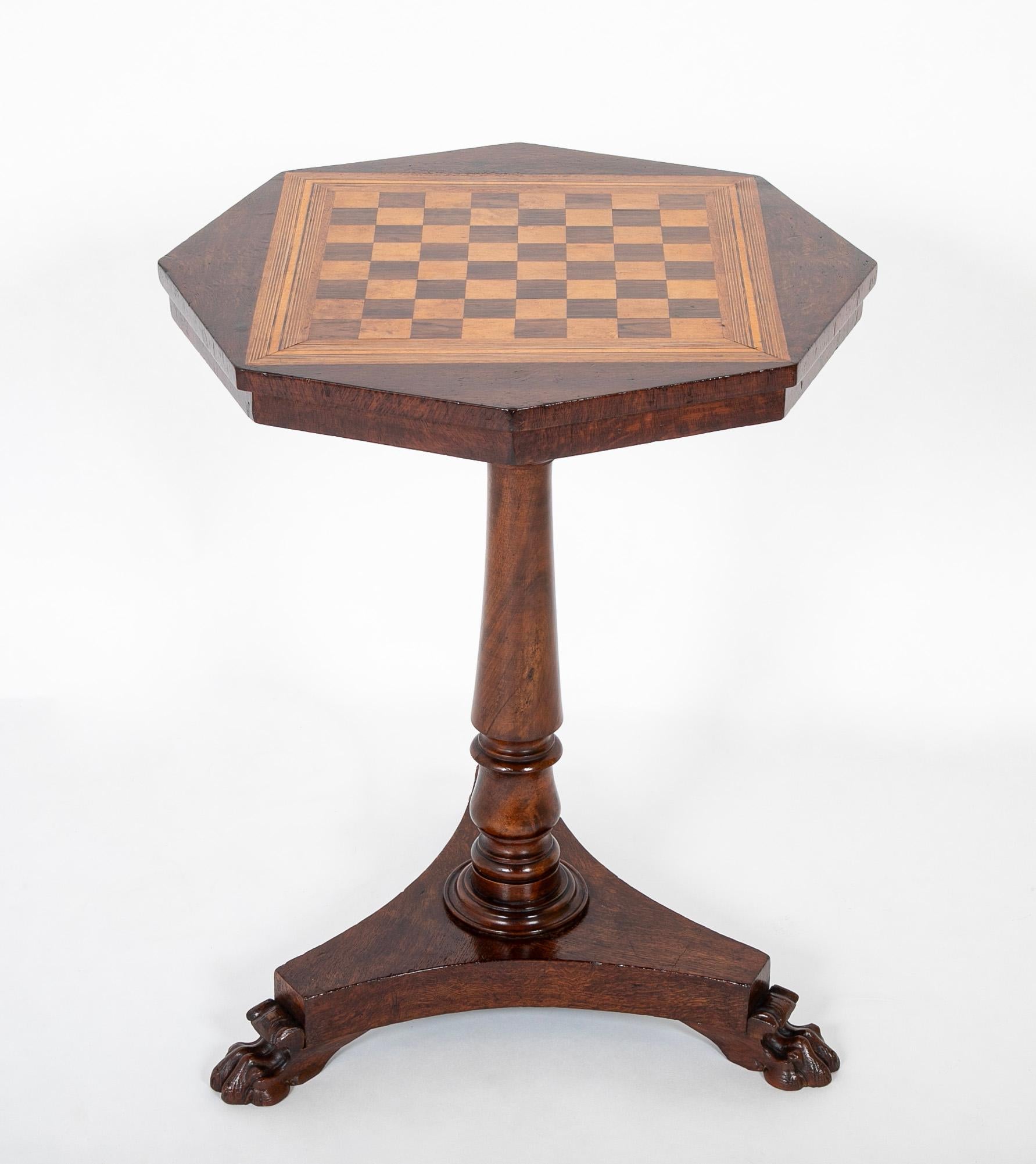 English An Octagonal William IV Rosewood Games Table For Sale