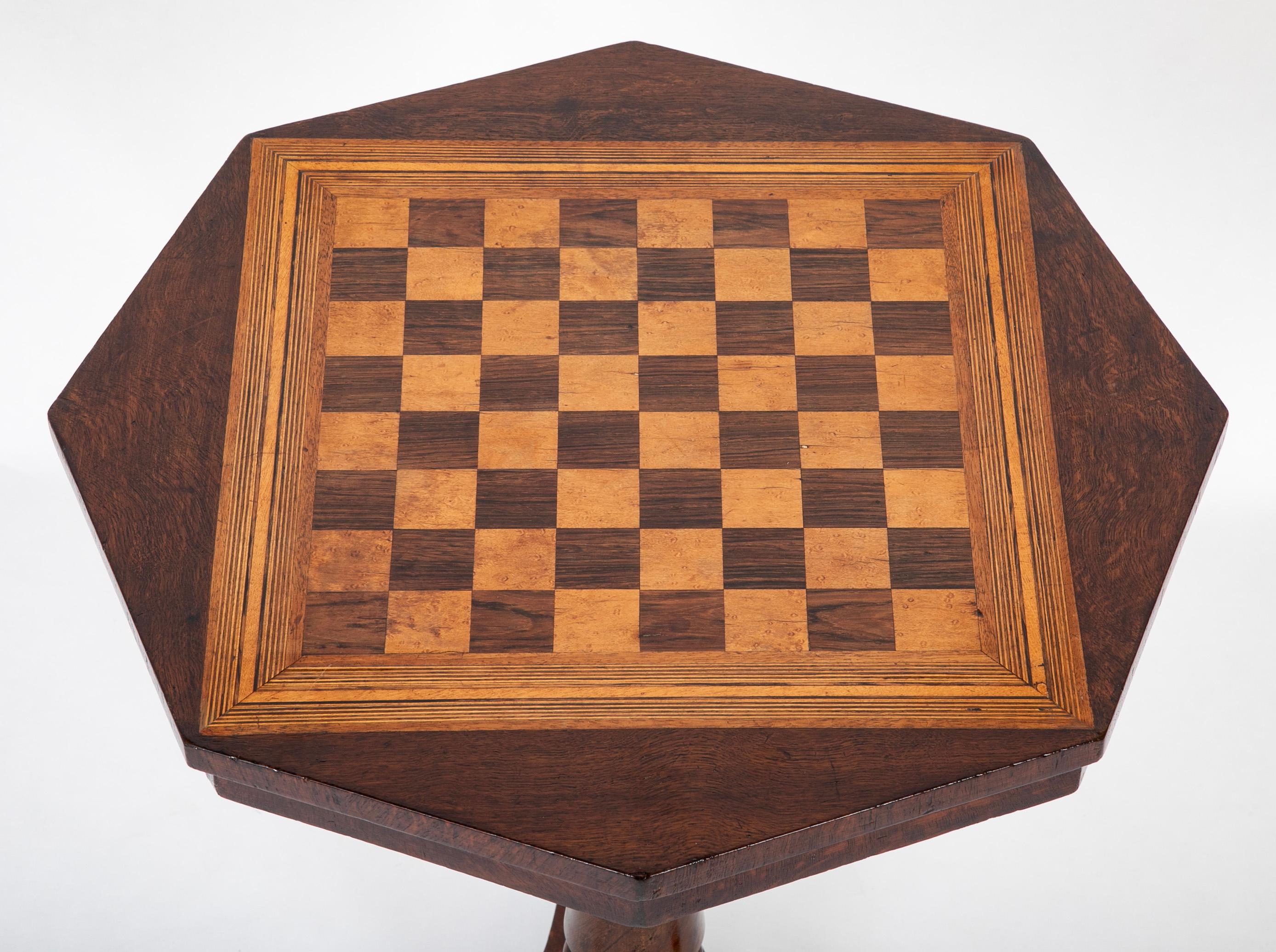 An Octagonal William IV Rosewood Games Table For Sale 1